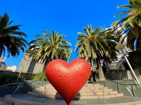Coeur sur la place Union Square à San Francisco
